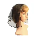 Black Waves Embroidery Catholic Lace Veil Lace Chaple Shawl Mantilla Veil