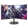 Slim black curved monitor 24 inch tft gaming computer monitor for Internet cafe 2 ms refresh rate
