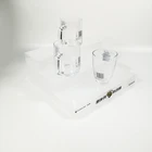 Frosted Display 3 Tired Frosted Acrylic Counter Wine Holder Perspex Bottle Display Rack