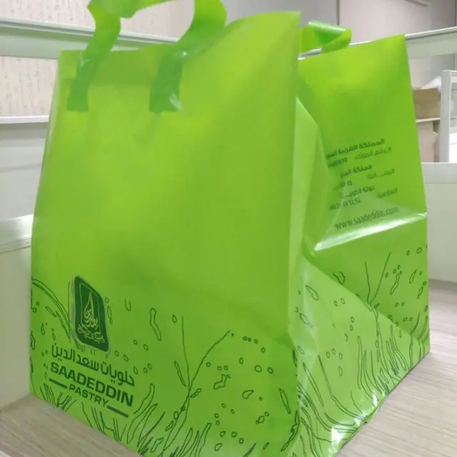 cheap die cut plastic hdpe gift bags with personal logo