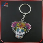 Cute Stainless Steel Souvenir Epoxy colourful Skull Keychain