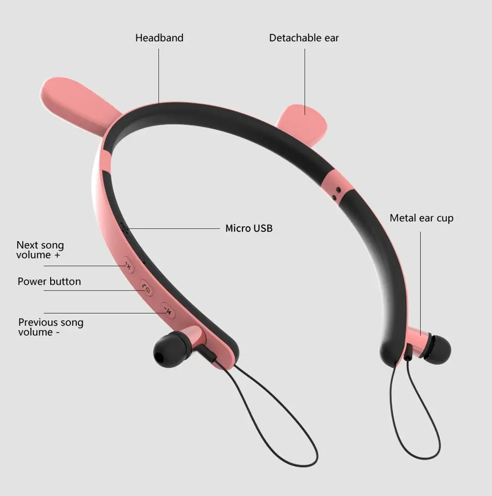 2019 new design wholesale wireless cat ear headset earphone gift earphone ZW-29 Christmas gifts for girl - ANKUX.COM