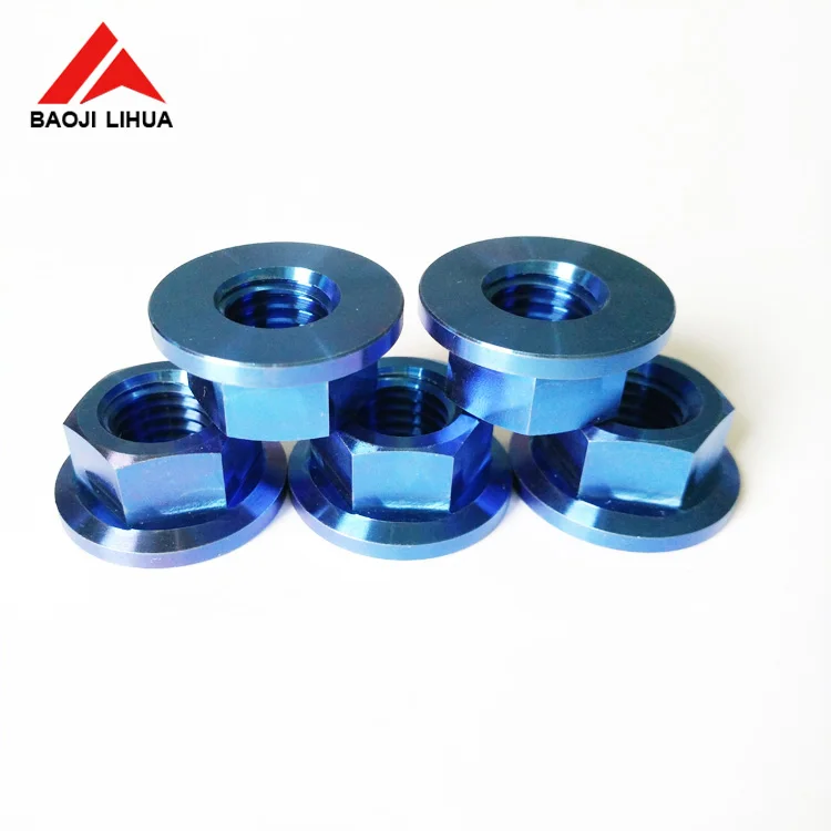 DIN6923 M5 M6 M8 M10 M12 M14 M16 M20 gr5 titanium hex flange nuts
