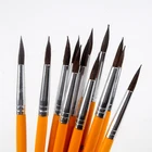 Colorful Wood Handle Watercolor Brushes Natural Pony Hair Art Paint Brush for Kids Artist Painting