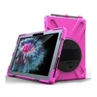 Silicone Rubber Tablet Case For Microsoft Surface Go 360 Rotate Kickstand With Hands Strap