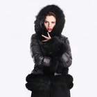 Factory winter europe fox fur collar Down Jackets for Ladies