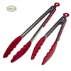 Multipurpose serving tongs gripping in oven silicone tip for BBQ grilling
