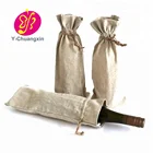 Has a factory natural cotton linen packaging bag pouch for wine