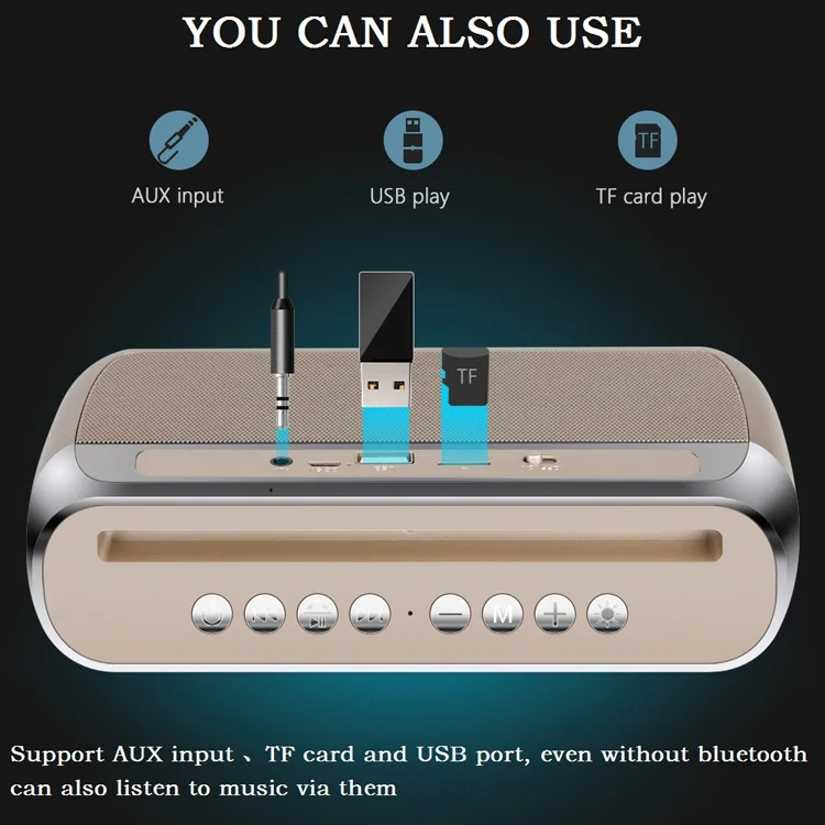 Wireless Alarm Clock Radio Work with Bluetooth Dual Hifi Speakers - ANKUX.COM