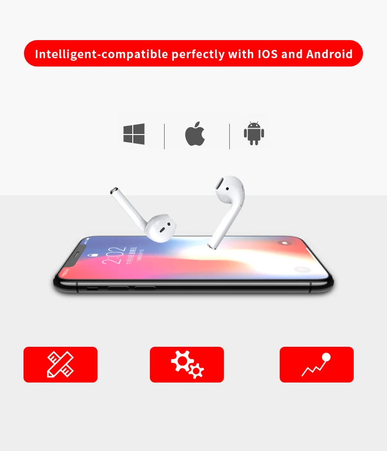 tws 5.0 bual call mini airbud ear pods sport stereo hifi bass waterproof noise canceling i10 tws cuffie bluetooths wireless - ANKUX.COM