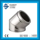 CE Stainless steel 45 degree elbow chimney flue pipe elbow stove/fireplace pipe elbow
