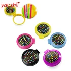 yaeshii Hair brush Mirror Compact Round Folding with Makeup Mirror