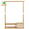 Eco-friendly Natural Bamboo New Shape Wooden Clothing Hanging Clothes Rack