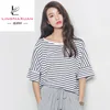 Newly Fashion Cotton Stripe Loose T Shirts for Summer