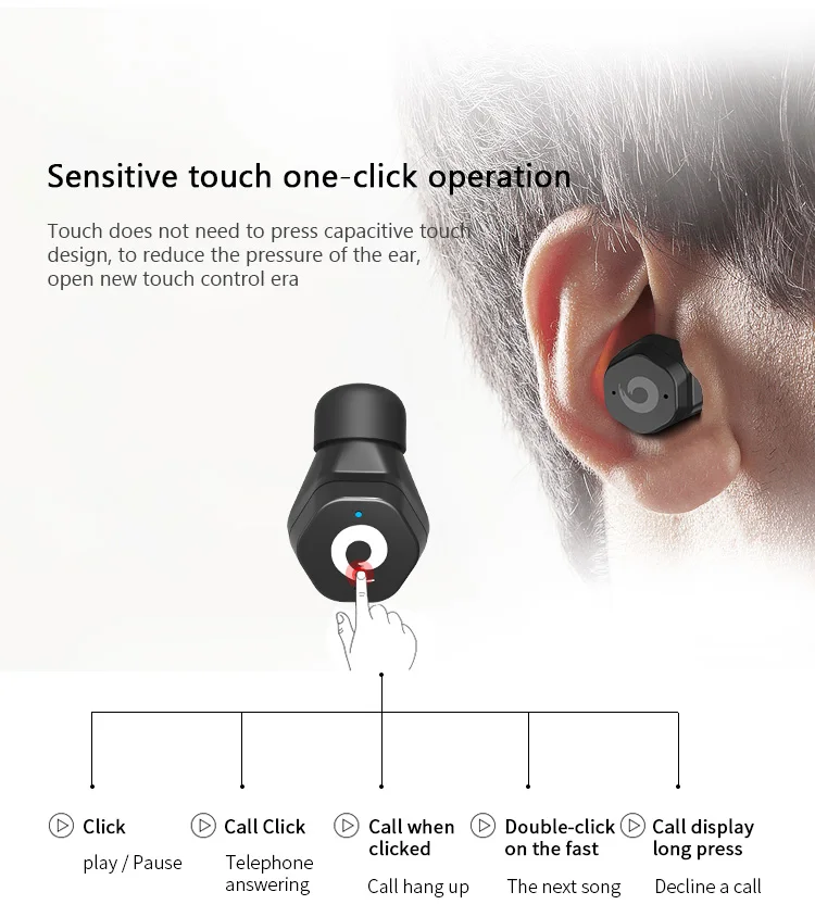 2019 Earteana TWS F8 Hifi Sound TWS Bluetooth 5.0 Wireless Earbud xiaomi bluetooth earphone with Charging Case - ANKUX.COM