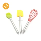 Best Baking Tools for Pastry Materials 3pcs Spatulas Whisk Brush Silicone Baking Set
