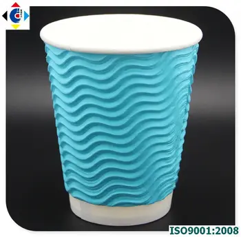 blue disposable coffee cups