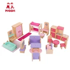 Absinthe-green doll house furniture play bathroom wooden mini furniture toys