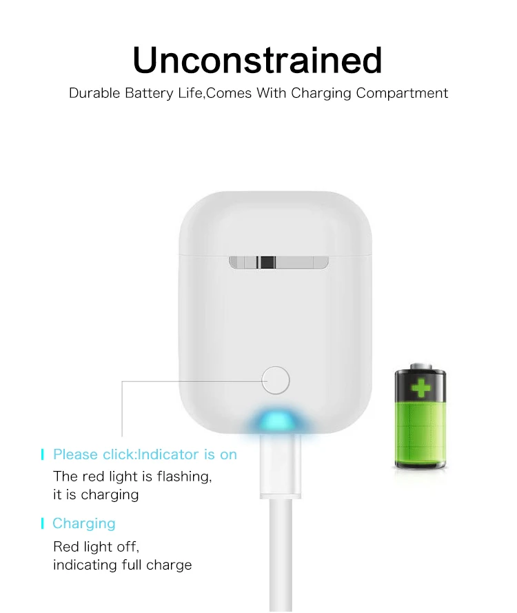 i168 Wireless TWS Earphones HIFI Piezoelectronic Ceramic V5.0 Smart Earbuds Headset With Touch Control Blue tooth TWS Earphones - ANKUX.COM