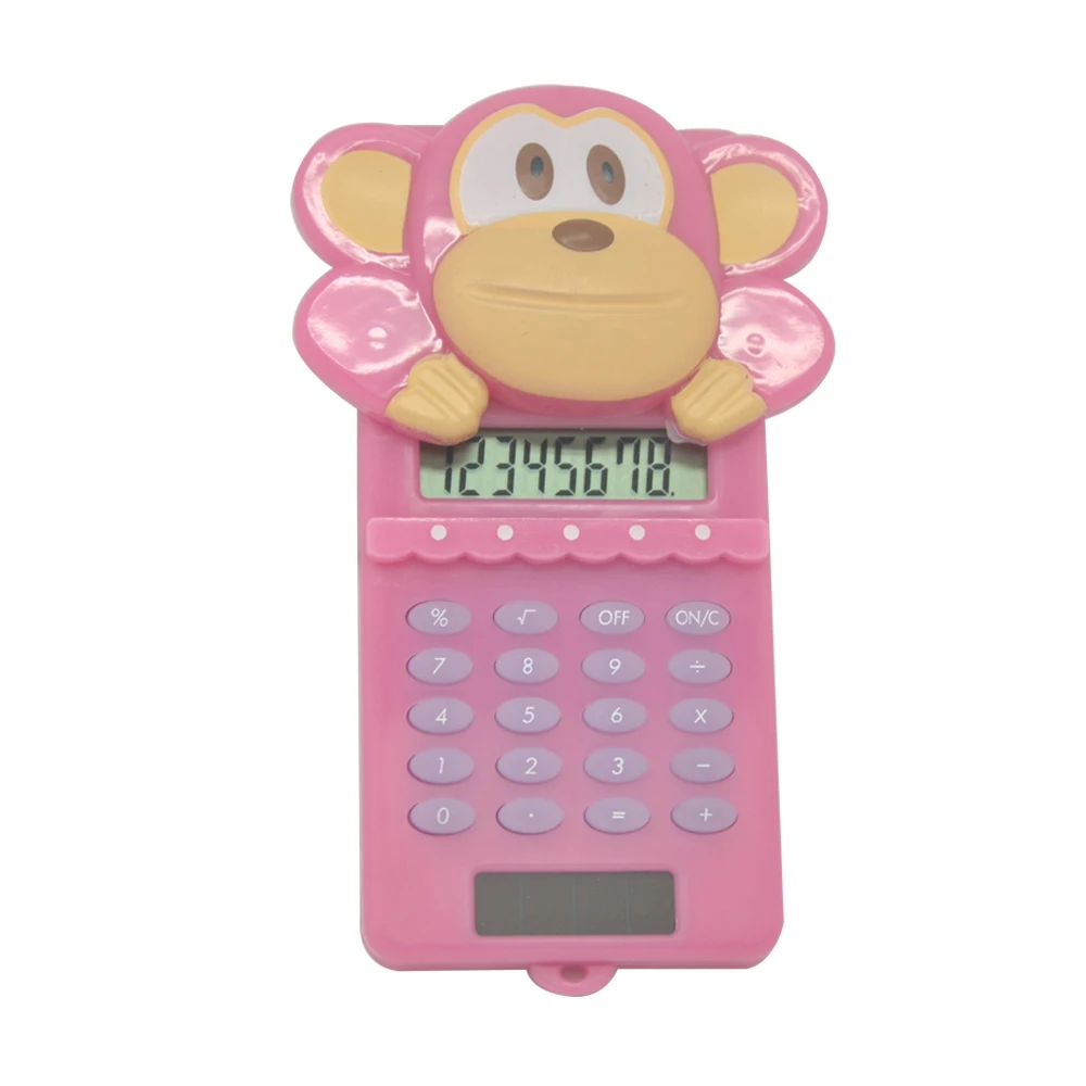Мини Пластик Товары Симпатичные обезьяна в форме калькулятор животных раздвижные калькулятор для детей с помощью
