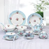 Rose decals series bone china porcelain dinnerware set china manufacturer