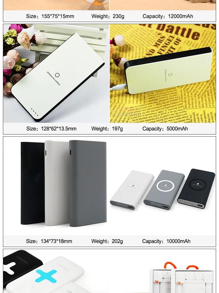 New Hot 20000 mAh Power Bank QI Universal Portable Smart Pad Wireless Charger Charging Pad with USB port - ANKUX.COM