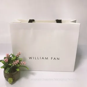 promotional white gift shopping paper bag with your own logo for