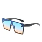 2019 Vintage Oversized woman Square Rimless Flat Top Brand Sun Glasses Sunglasses woman Italian Designer
