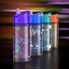 500ml wholesale plastic sports water bottle with straw