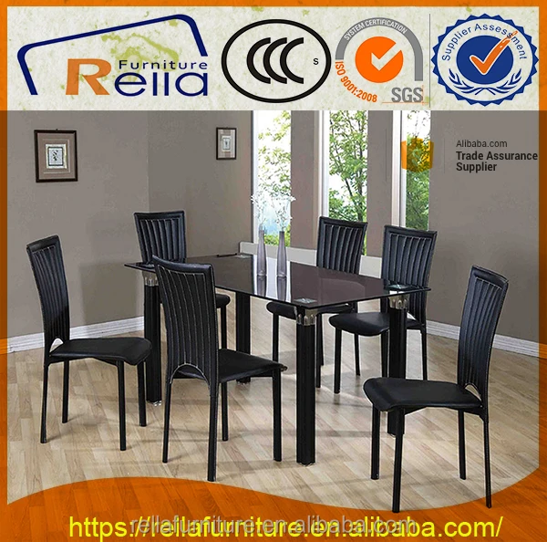 wholesale new model glass top and metal dining table with 4 chairs set