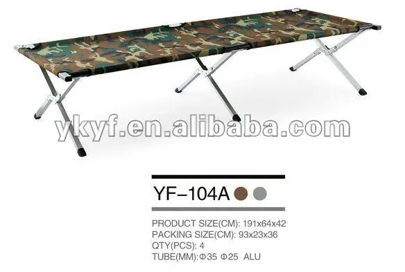 portable folding camp army bed