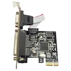 High quality PCI express 1 Serial and 1 parallel port Expression Card RS232 Printer port PCIe PCI-e riser Card