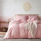 100% Polyester Fabric Pink Washable 4pcs Bedding Sheet Set