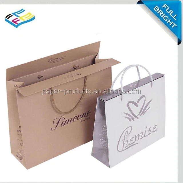 logo printed luxury recyclable paper gift craft bags wholesale