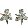 customize statement jewelry acetate flower earrings small crystal petal leaf earrings for women fashion jewellery