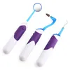 3pcs Dental Mirror Plaque Remove Tooth Stain Eraser Oral LED Cleaning Tool kits