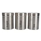 Stainless steel lid sugar canisters set for coffee tea metal Kitchen storage boxes