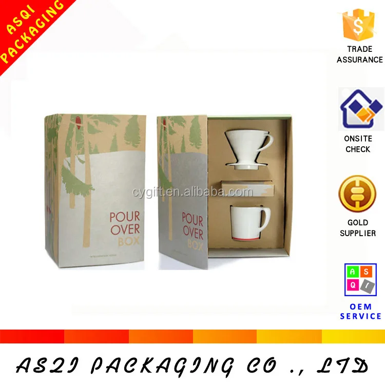 custom patterns 2 cup insert tea gift box with cardboard