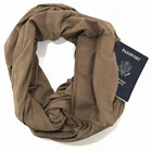 Women Lightweight infinity travel Scarf with Hidden Zipper Pocket