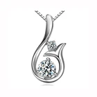 Stone Carved Cubic Zirconia Gemstone Diamond Ceramic African Animal Women Pave Mermaid Pendants