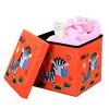 Customized Popular Home Storage leather folding 2 step stool seat box for kids