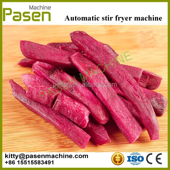 automatic stir snacks food frying machine/banana chips frying