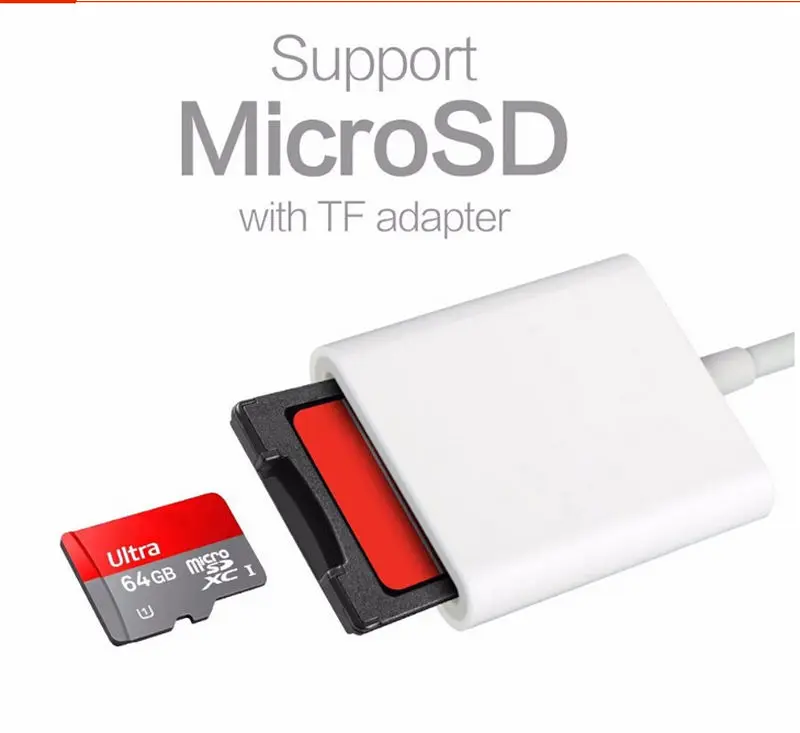 Lumière ning à USB3 Caméra Adaptateur Lecteur De Carte SD pour ipad iPhone X/8 Plus//7/6 /5 iPad Mini/Air - ANKUX.COM