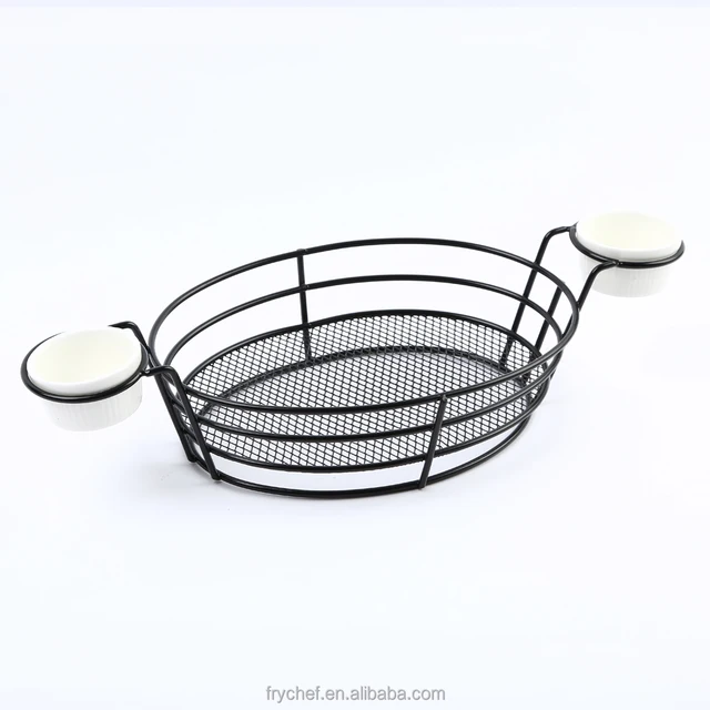 metal bread serving basket , metal wire basket, french fries