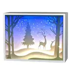 Battery Power diy 3D shadow papercut paper led light lamp cinema box