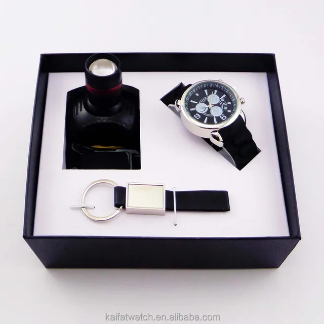 silicone watch gift set with wine pot and keychain