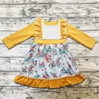 High Quality Bicycle Printing Dress Boutique Orgnic Little Girls Back To School Dress For Summer Raglan Sleeve Clothing
