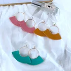 Acetate sheet acrylic earrings color fan shape earrings new products earrings