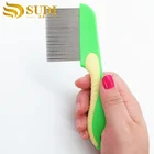 domestic pet health care stainless steel dog hair lice comb metal