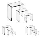 Customized clear acrylic display riser stand set of 3/6/9 pieces